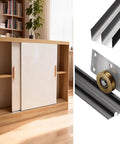 Bypass Sliding Door Hardware Kit For Closet And Cabinet Doors, Includes 36 48 60 72 100 Inch Pocket Track And Rollers