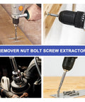 Various drills and extractors from 26 Piece Damaged Screw And Bolt Extractor Set With Left Hand Cobalt Drill Bits Easy Out Screw Remover Kit