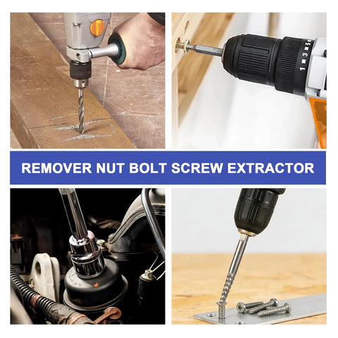 Various drills and extractors from 26 Piece Damaged Screw And Bolt Extractor Set With Left Hand Cobalt Drill Bits Easy Out Screw Remover Kit