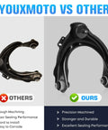 Front Upper And Lower Control Arm Suspension Kit With Ball Joints Sway Bars And Tie Rods For Honda Accord 2003 2004 2005 2006 2007 And Acura TSX 2004 2005 2006 2007 2008 12 Piece Set Bundle black control arm comparison