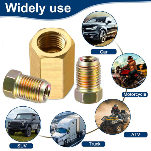 DIY Friendly Garage Grade Brake Line Fittings Kit For Three Sixteenth Inch Tubing With Three Eighths Inch Threads 24 Pieces displayed