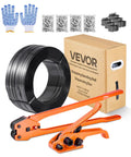 Heavy Duty Banding Sealer Tool Kit With 2000 Ft PET Strapping 600 Metal Seals 200 Corner Protectors And Plastic Pallet Packaging Gear For Warehouse Transportation And Home Use, shown with strap roll and sealer