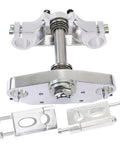 Triple Tree Clamp Handlebar Riser Kit For 33mm Forks With 22mm Bar Risers, Bolt On Replacement visible with parts