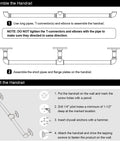 Assemble and install instructions for Legit Heavy Duty Galvanized Steel Pipe Stair Handrail in matte black finish.