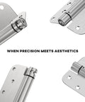 Heavy Duty Self Closing Door Hinges 2 Pack Four Inch Spring Hinges With Adjustable Tension Brushed Nickel Finish