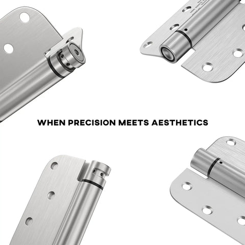 Heavy Duty Self Closing Door Hinges 2 Pack Four Inch Spring Hinges With Adjustable Tension Brushed Nickel Finish