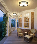 12 Inch Outdoor LED Motion Sensor Ceiling Light With Dusk To Dawn, 24W, Adjustable CCT 2700K To 5000K, Flush Mount on porch