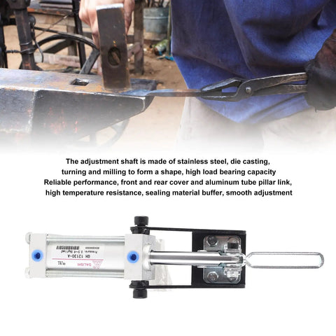 Heavy Duty Pneumatic Hold Down Clamp And 32mm Bore Air Toggle Fixture With 500 Lb Welding Grip Built Like A Tank From Hot Rolled Steel in use for machining.