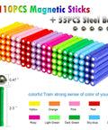 Magnetic Building Blocks Set 165 Pieces With 2.3 Inch Magnet Sticks And Non Magnetic Balls, 3D STEM kit with 11 pcs sticks and steel balls