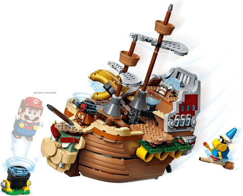 Bowser's Airship Expansion Set For Super Mario Buildable Bowser Boss Ship That Unfolds To Reveal A Detailed Interior Interactive Expansion Pack