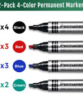 Extra Large Permanent Markers With Smooth As Butter Chisel Tips And Legit Fast Dry Waterproof Ink In Black Red Blue And Green For Crushing Through Cardboard Or Cranking Out Bold Labels With Zero Fade In This 12 Pack Bundle