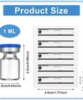 Threlaco 20x1ml sterile glass vials with blue caps and 20 label stickers (front view)