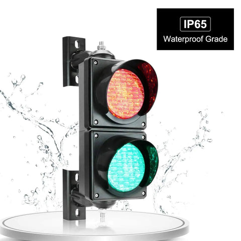 Industrial 100mm Traffic Light Signal With Red Green Stop And Go LED DC 9 To 36V Waterproof IP65 PC Housing Cobweb Lens