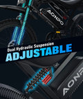 Powerful 2000W Electric Dirt Bike For Adults With 48V 18Ah Battery showing adjustable dual hydraulic suspension
