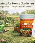 No Nonsense Soil PH Test Kit With 50 Strips 3.5 To 9 Range For Garden Lawn Veggie Beds Grass Compost Indoor And Outdoor Plants Quick And Accurate Readings For Healthier Growth packet in garden setting
