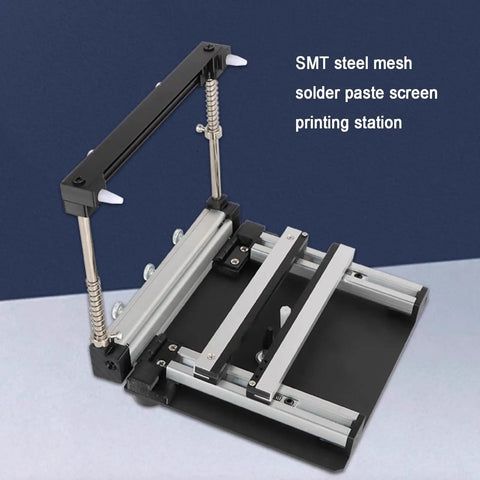 Manual Solder Paste Printer For PCB SMT Stencil, Pro-Grade High Precision With Adjustable Paste Thickness platform close-up