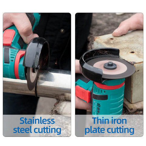 Three Inch Cutting Wheels For Metal And Stainless Steel Pro Grade Ultra Thin 0.055 Inch Flat Cut Off Discs in use on grinder