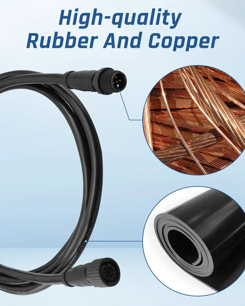 Heavy Duty NMEA 2000 Marine Network Cable 6 6 Foot Length Backbone Drop Extension Wiring Link For Garmin Simrad Lowrance Chartplotter IP67 waterproof rubber and copper construction.