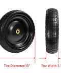 13 Inch Go-To Wheel And Tire Replacement Set For Hand Trucks Garden Carts Wheelbarrows And Dollies Solid Flat Free 4.00-6