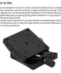 60x60mm Linear Stage Actuator With Manual Goniometer For Precision Alignment, Pro Grade Fine Tune Sliding Table Platform For Optical Equipment, Measuring Devices, Microscopes, And Photography Gear, Aluminum Alloy Black Anodized Finish, side view