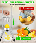 8 Section Citrus Cutter With V Shaped 420 Stainless Steel Blades Heavy Duty Lemon Slicer Wedges For Fruits And Vegetables.