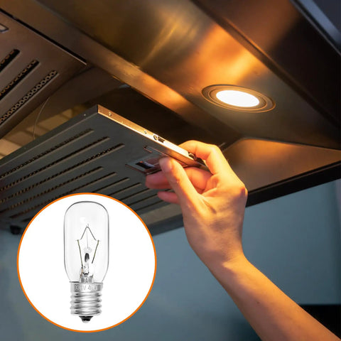 Hand installing Two Pack 40W Microwave Light Bulbs WB36X10003 130V E17 Base Warm White Replacement For GE LG Frigidaire Kenmore