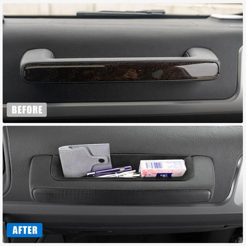 Before and after of Dashboard Grab Handle Organizer For 2019 To 2025 Mercedes G Class W464 G550 G580 G63 AMG Interior Tray With Non Slip Rubber Liner Sturdy ABS Plastic Keeps Phones Keys And Small Items Secure On The Road.
