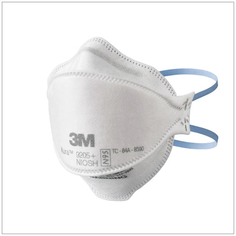 Aura Particulate Respirator 9205 Plus N95 Lightweight Three Panel Design For Comfortable Respiratory Protection, NIOSH Approved