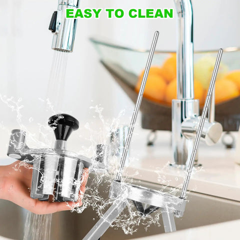 8 Section Citrus Cutter With V Shaped 420 Stainless Steel Blades Heavy Duty Lemon Slicer Wedges being cleaned under tap water
