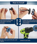 How to install 12 Count 2 Inch Flap Discs With Peel And Switch Backing For Angle Grinder Dust Vent Holes in 4 steps.
