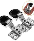 Heavy Duty Glass Door Cabinet Hinges 26mm 2 Pack Soft Close Cupboard Replacement Hinges with metal construction in hand view.