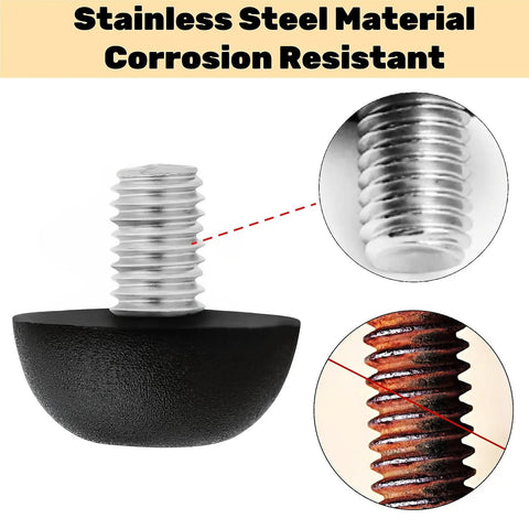 Adjustable M8 Furniture Leg Levelers With Stainless Steel Screws, corrosion resistant feature, close-up view