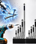 Premium Magnetic Drill Bit Set For Impact Drivers Featuring Rock Solid Grip Heavy Grade Alloy Steel Construction Anti Slip Design, shown with screws and drill.