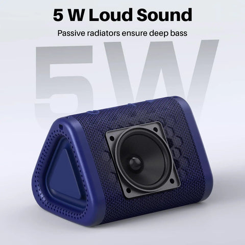 Portable Bluetooth Shower Speaker Waterproof IPX7 With Loud Stereo Sound And Bass, 15 Hours Playtime, TWS Pairing, Blue Triangle
