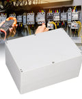 IP65 Electrical Junction Box Heavy Duty Flame Retardant ABS Plastic Enclosure With Screws And Cable For Power Distribution Control Panels At Industrial Construction Sites Outdoor Weatherproof 263x182x125 Mm