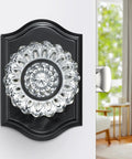 Vintage Black Crystal Glass Door Knobs With Lock For Privacy Interior Bedroom Bathroom Door Hardware Matte Black Finish Diamond Sunflower Design Heavy Duty Zinc Alloy Plates Classic Retro Look