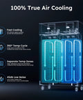 100% True Air Cooling features of the Rock Solid Fifty Inch Wide Commercial Refrigerator Freezer Combo serving forty cu ft.