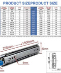 Heavy Duty Telescopic Drawer Slides With Lock Deliver Rock Solid Full Extension And No Hassle Setup For Workshop Cabinets or RV Storage Supporting Up To One Two Zero Kilos While Riding Smooth Across Fifty Two Adjustable Inches size and dimensions chart.