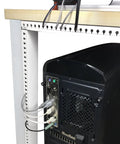 No Sweat Easy Peel And Stick Cable Management Kit Open Slot Raceway Duct on desk hiding computer wires