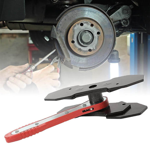 Brake Caliper Press Tool With 360 Degree Swing Ratchet Piston Compressor Pad Spreader DIY Ready Pro Grade And Two Extra Steel Plates, Adjustable From 1.57 To 2.76 Inches For Double And Four Piston Calipers Red