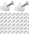 120 Piece Drawer Repair Kit With Screws For Sagging Drawers White Plastic Wedges And Angle Brackets Fasteners Display