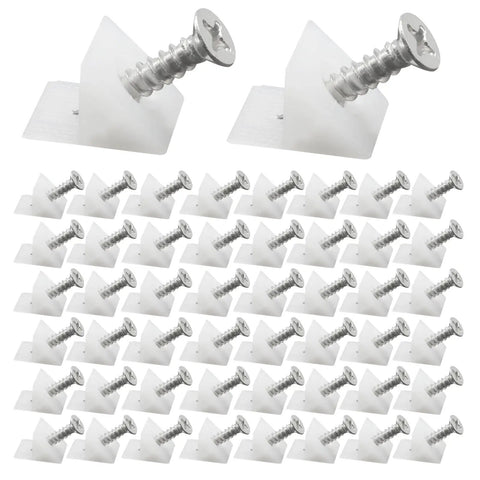 120 Piece Drawer Repair Kit With Screws For Sagging Drawers White Plastic Wedges And Angle Brackets Fasteners Display