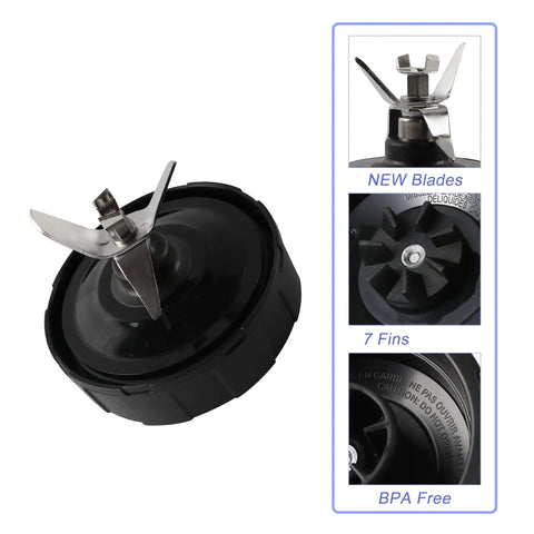 Single Pack 7 Fin Blender Extractor Blade Assembly Replacement For Auto iQ Blenders Fits 4 Inch Cup Models Like BL480 BL482 BL642 BL682 NN102 Durable Stainless Steel Construction No Fuss To Install And Clean