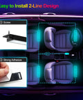 Car Interior LED Lights With App Control And DIY Mode Lit Multicolor Under Dash RGB Lighting Kit showing installation method