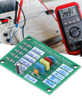 Calibration Reference Plate For Capacitance Testing And Multimeter Calibration with precision resistors and meter.