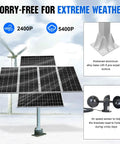 Dual Axis Solar Tracker Kit with weather resistance for outdoor PV output boost, showcasing aluminum base and wind sensor