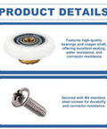 4 Pack 19mm Shower Door Rollers With M4 Screws, Stainless Steel Sliding Door Runners For Heavy Glass Doors