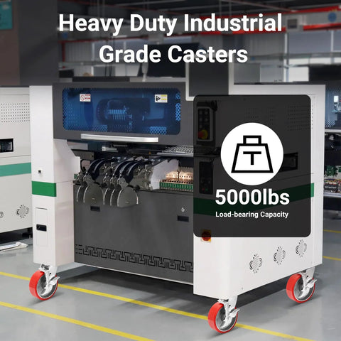 6 Inch Heavy Duty Industrial Grade Caster Wheels Set Of 4 With Aluminum Core PU Wheels And Durable Plate Swivel Casters With Brakes Supports Up To 5000 Lbs Each Anti Corrosion Casters For Industrial Equipment And Heavy Duty Trolleys