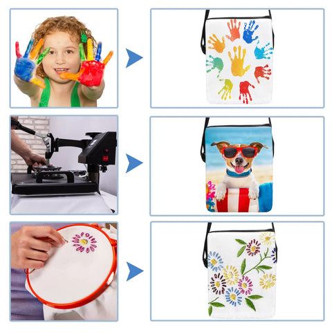 Two Pack Sublimation Blank Bags With Adjustable Straps DIY Crossbody Bags For Sublimation Sport Shoulder Bags And Wallet Purses