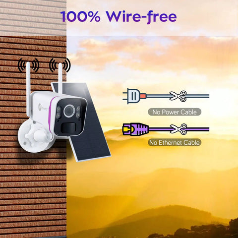Solar Powered Wireless Home Security Camera System With Four Cameras And 4MP QHD, NVR Supports Ten Channels Expandable To 4K, Easy Plug And Play Setup, No Power Cables Needed, Over 120 Days Video Storage, Ideal For Home Or Small Business